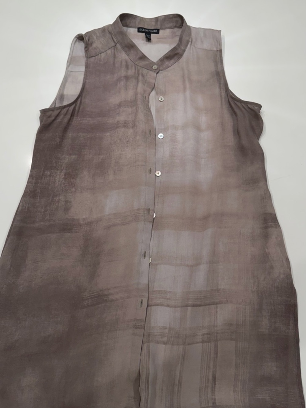 Eileen Fisher Soft Taupe Blouse Top